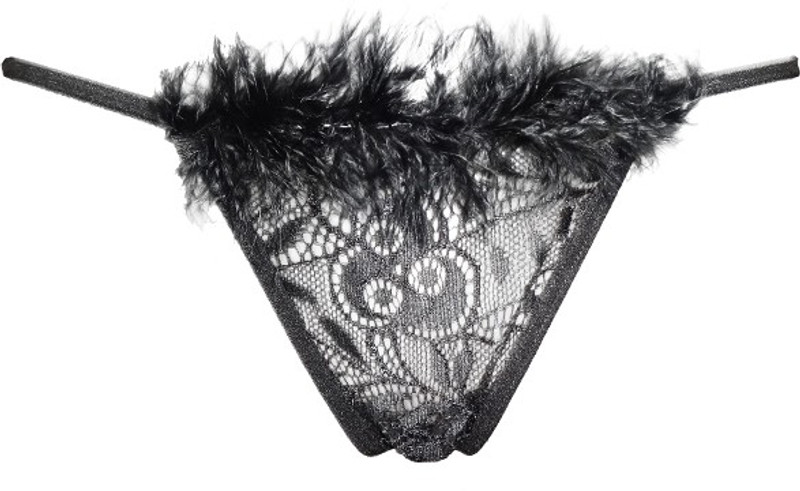 Fenleisi Valentine Lingerie Women Thong Black Panty(Pack of 1)