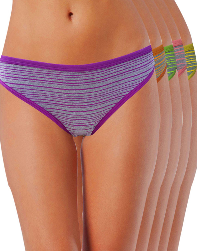 Lure Wear Neon Women Bikini Multicolor Panty(Pack of 5)