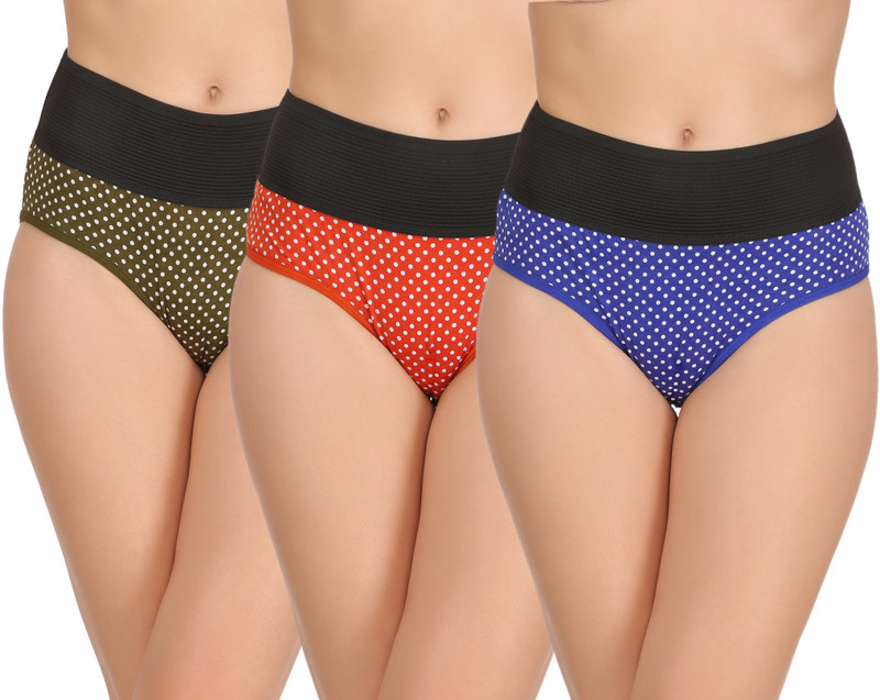 Urbaano Women Hipster Green, Blue, Orange Panty(Pack of 3)