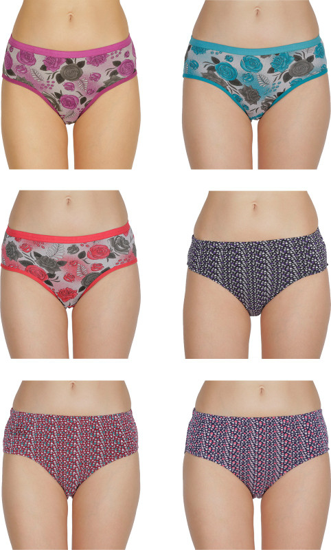 Girls Care Women Hipster Multicolor Panty(Pack of 6)