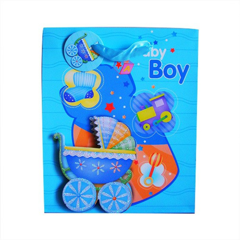 Paper Bag Zone Printed Party Bag(Blue, Pack of 10)