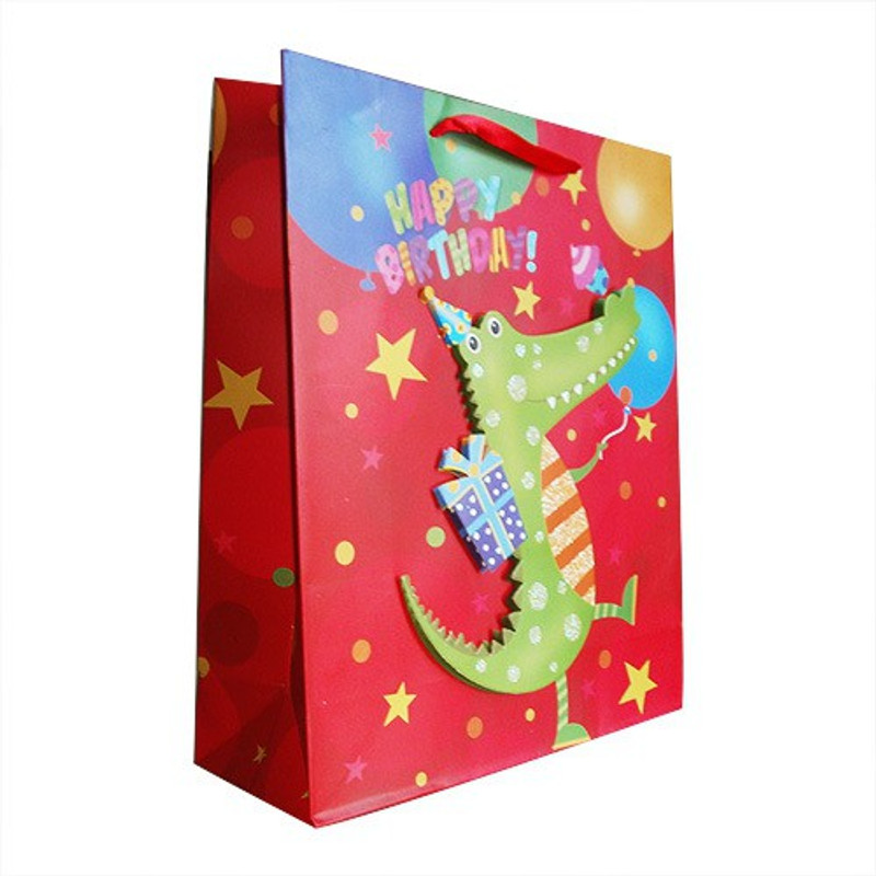 Paper Bag Zone Printed Party Bag(Red, Green, Yellow, Pack of 10)