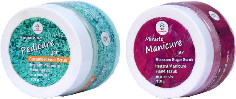 Blooms Berry Smoothing Pedicure and Minute Manicure Jars(350 g, Set of 2)