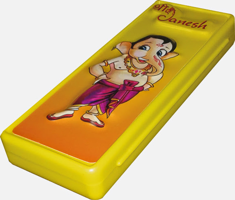 Buddyz Ganesh Plastic Pencil Box(Set of 1, Yellow)