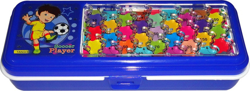 VJ TANGO Master Soccer Player Art Plastic Pencil Box(Set of 1, Blue, White)