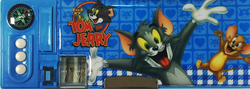 Disney Tom & Jerry Tom & Jerrry Art Plastic Pencil Box(Set of 1, Blue)