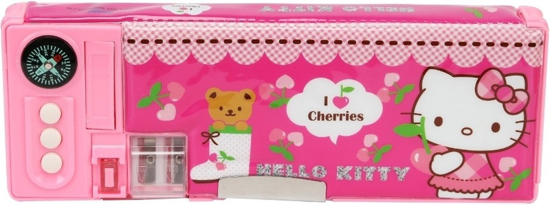 Hello Kitty School Plastic Pencil Box(Set of 1, Multicolor)
