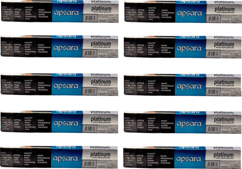 Apsara 00000 Pencil(Set of 10, Grey Black)