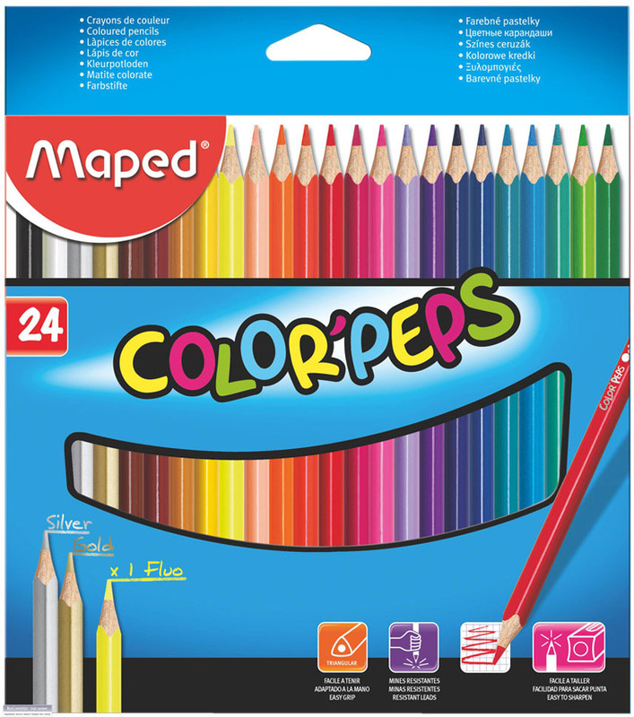 Maped Color Pencil Box Pencil(Set of 24, Multicolor)