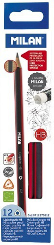 Milan 0712370312 Pencil(Set of 1, Red, Black)