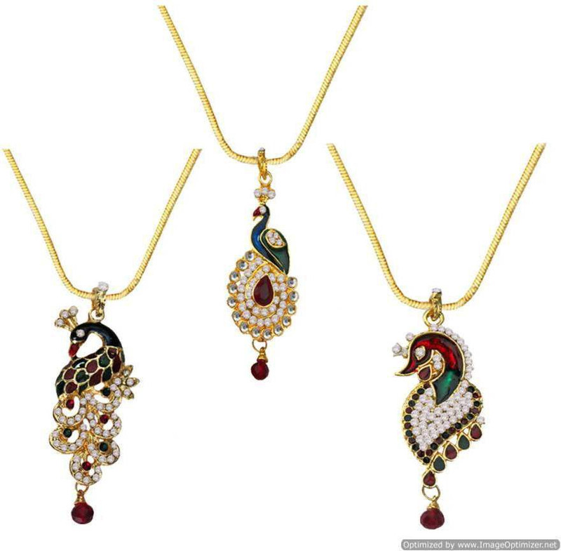Being Women Valentine gift special peacock Shape combo Gold-plated Alloy Pendant