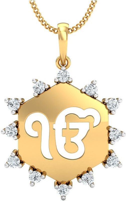 Kataria Jewellers Ek Onkar Guru Nanak Sikh Yellow Gold Plated Silver Pendant