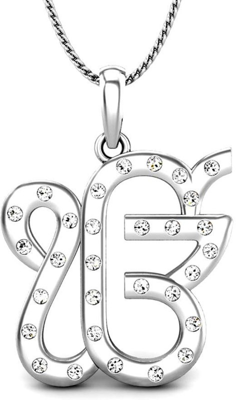 Kataria Jewellers Ek Onkar Guru Nanak Sikh 14kt White Gold Pendant