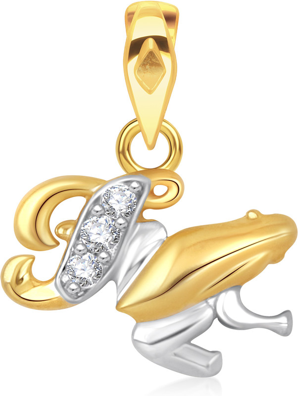 VK Jewels Initial Letter F Gold-plated Cubic Zirconia Alloy Pendant