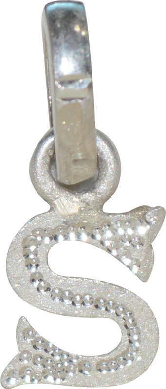 Kataria Jewellers Letter S 92.5 BIS Hallmarked Silver Alphabet Initial Silver Pendant