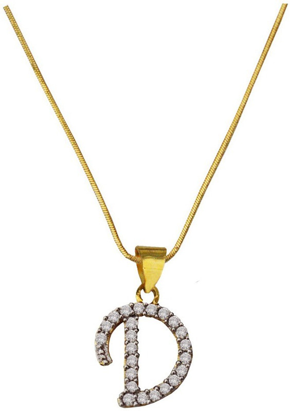 Being Women Elegant D Alphabet Gold-plated Cubic Zirconia Alloy Pendant