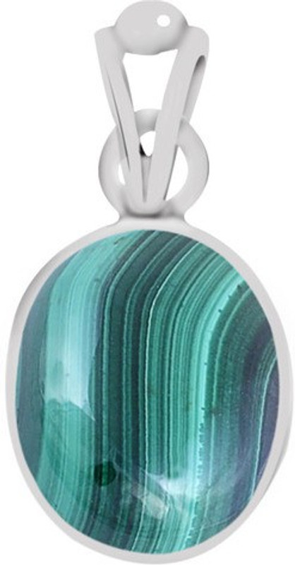 Clara Certified Malachite (Daana Firang) 4.8cts or 5.25ratti Malachite Sterling Silver Pendant