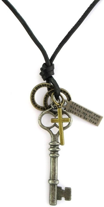the jewelbox Vintage Key Charm Brass Pendant