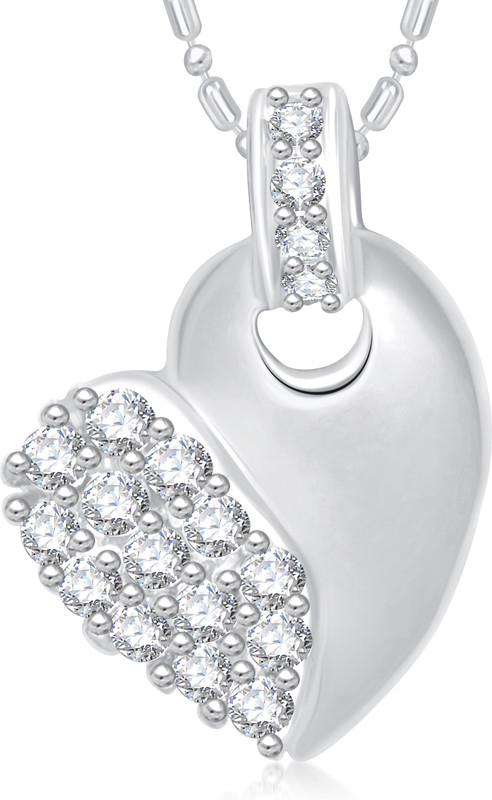 VK Jewels True Love Heart Valentine Rhodium Cubic Zirconia Alloy Pendant
