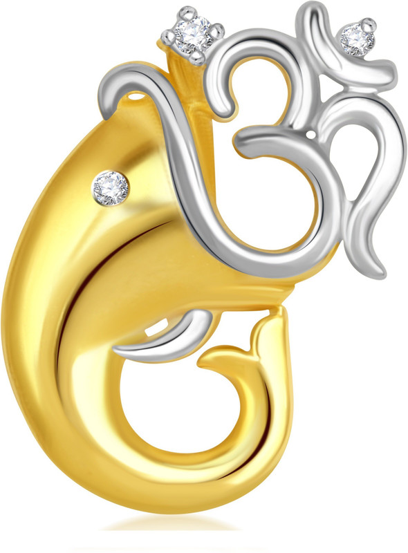 VK Jewels Om Vakratund Gold-plated Cubic Zirconia Alloy Pendant