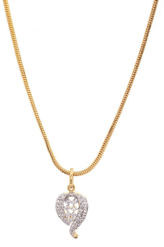 Weldecor Love Forever, American Diamond Pendant Set Gold-plated Alloy Pendant