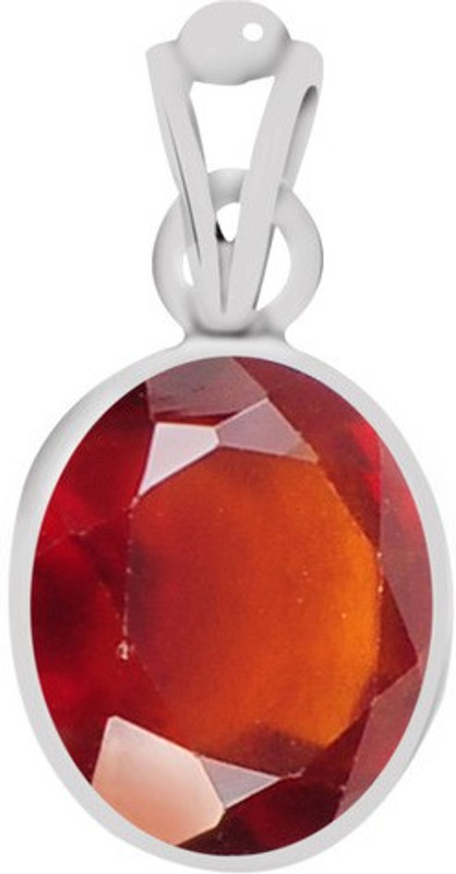 Clara Certified Gomed (Hessonite) 6.5cts or 7.25ratti Garnet Sterling Silver Pendant