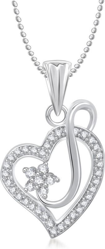 Meenaz Meenaz Cute Heart Gold & Rhodium Alloy Pendant
