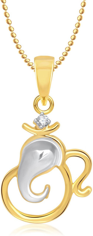 Meenaz Om Ganraya Gold & Rhodium Cubic Zirconia Alloy Pendant