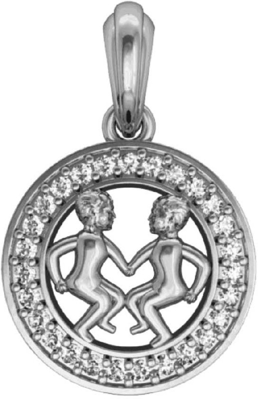 Jewelslane Gemini Diamond Silver, Copper, Fabric Pendant