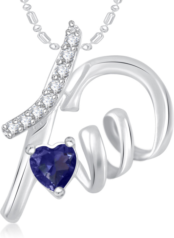 VK Jewels Well Crafted Heart Valentine Rhodium Cubic Zirconia Alloy Pendant