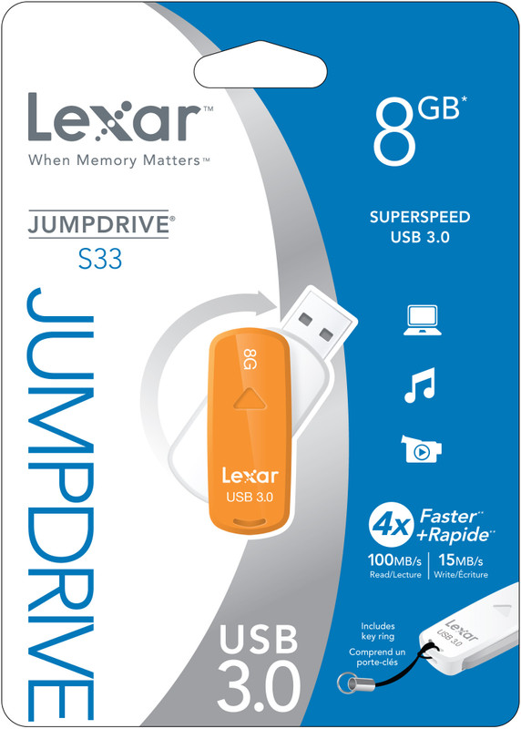 Lexar JumpDrive S33 8GB USB 3.0 High Speed 8 GB Pen Drive(Orange)
