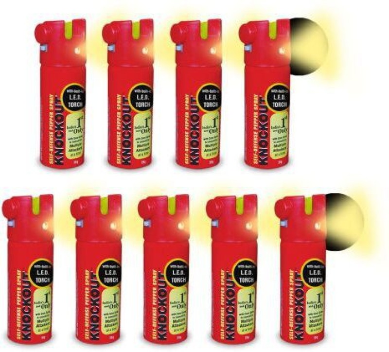 Knockout NightGard With Built-in LED Light Pepper Stream Spray RS.2847 (41.00% Off) - Flipkart