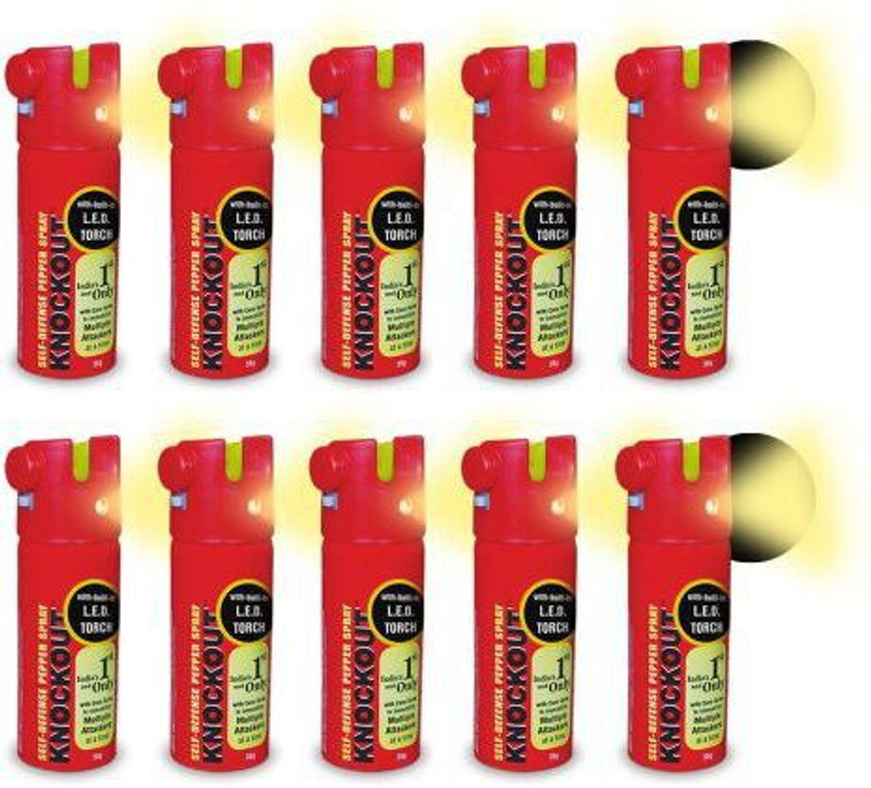 Knockout NightGard With Built-in LED Light Pepper Stream Spray RS.4096 (41.00% Off) - Flipkart