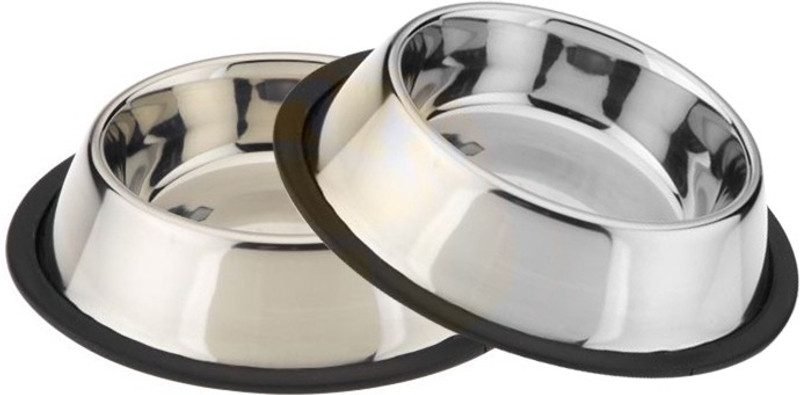 HEUREUX Round Shape Stainless Steel Pet Bowl(700 each bowl ml Steel)