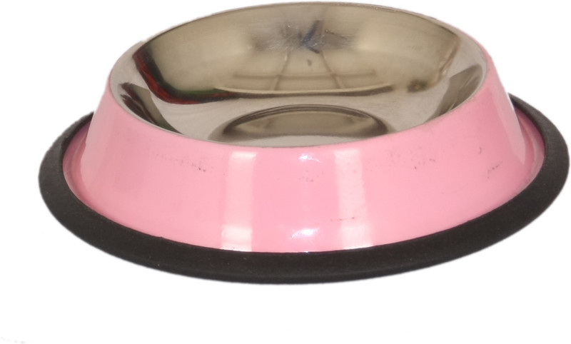 Pet Club51 Pet Club51 Round Stainless Steel Pet Bowl(460 ml Red)