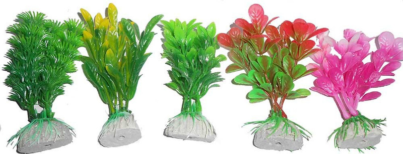 Zak Tag 5 in 1 PLASTIC PLANTS for aquarium decoration Plastic Tough Toy For Fish
