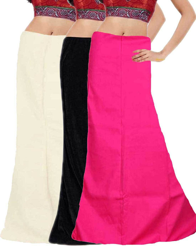 Javuli in-white-black-pink Cotton Blend Petticoat(XXL)