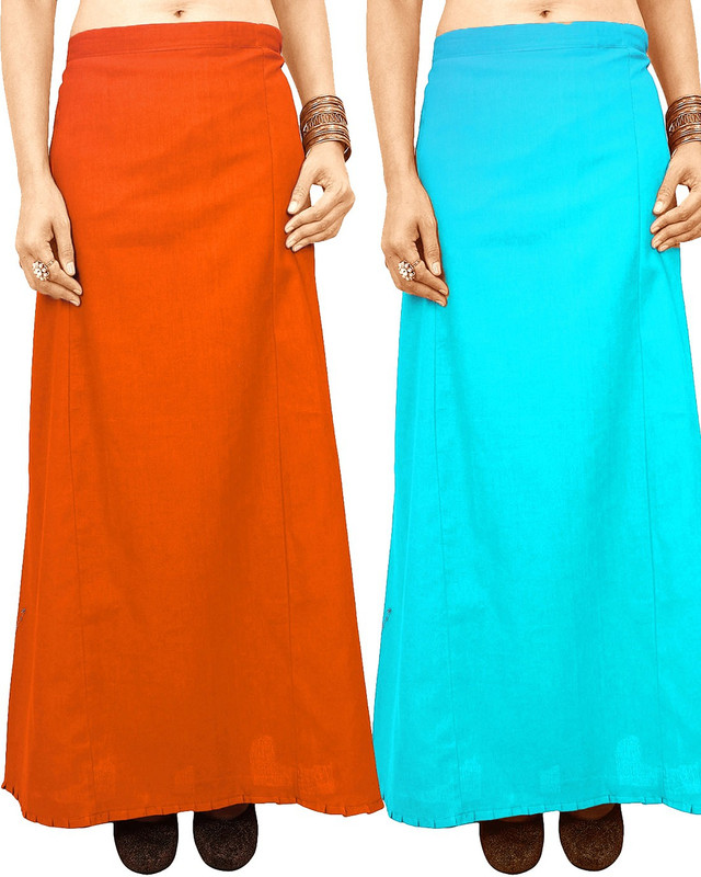 Javuli jja-in-sky-orange Cotton Blend Petticoat(XXL)