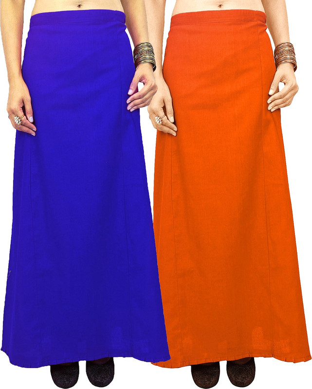 Javuli jja-in-orange-blue Cotton Blend Petticoat(XXL)