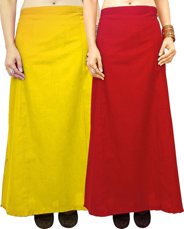 Javuli jja-in-red-yellow Cotton Blend Petticoat(XXL)