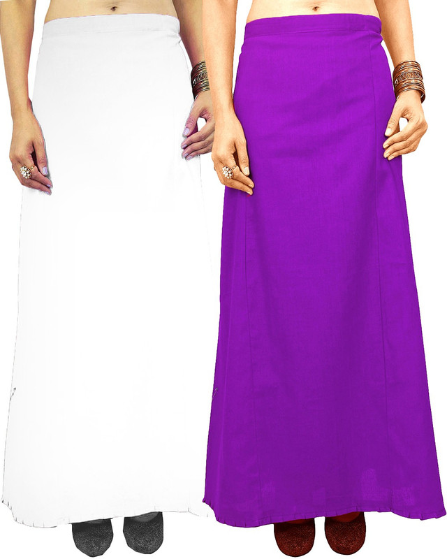 Javuli jja-in-purple-wfite Cotton Blend Petticoat(XXL)
