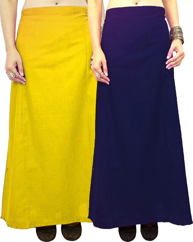 Javuli jja-in-navy-yellow Cotton Blend Petticoat(XXL)