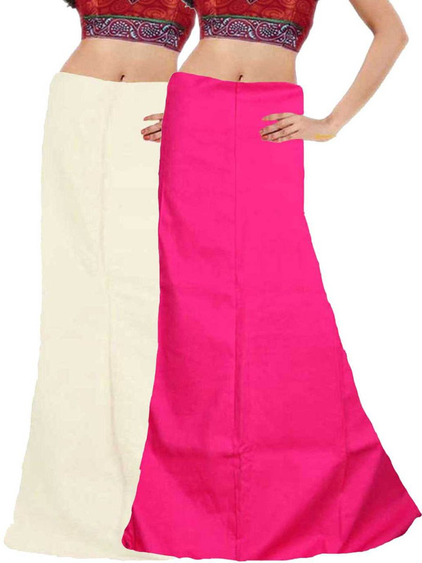 Javuli ja1-in-white-pink Cotton Blend Petticoat(XXL)