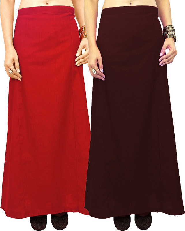 Javuli jja-in-brown-red Cotton Blend Petticoat(XXL)