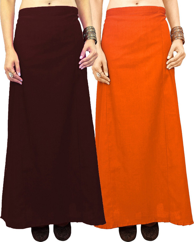 Javuli jja-in-orange-brown Cotton Blend Petticoat(XXL)