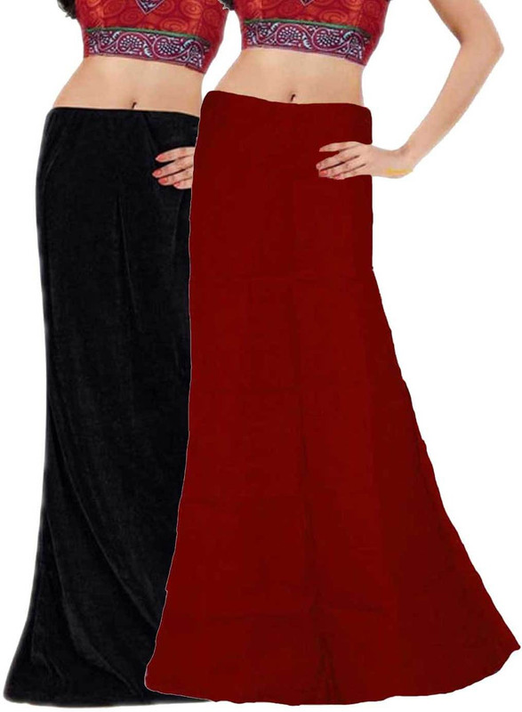 Javuli ja1-in-black-maroon Cotton Blend Petticoat(XXL)