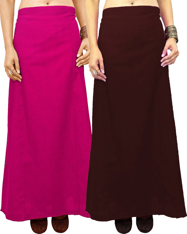 Javuli jja-in-brown-pink Cotton Blend Petticoat(XXL)
