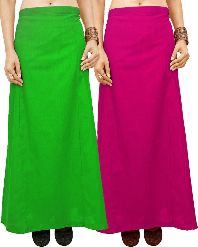 Javuli jja-in-pink-green Cotton Blend Petticoat(XXL)