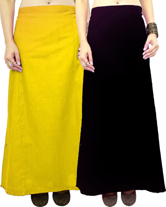Javuli jja-in-black-yellow Cotton Blend Petticoat(XXL)