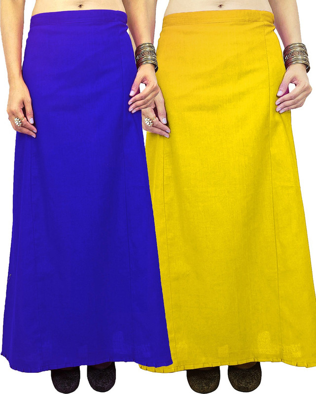 Javuli jja-in-yellow-blue Cotton Blend Petticoat(XXL)